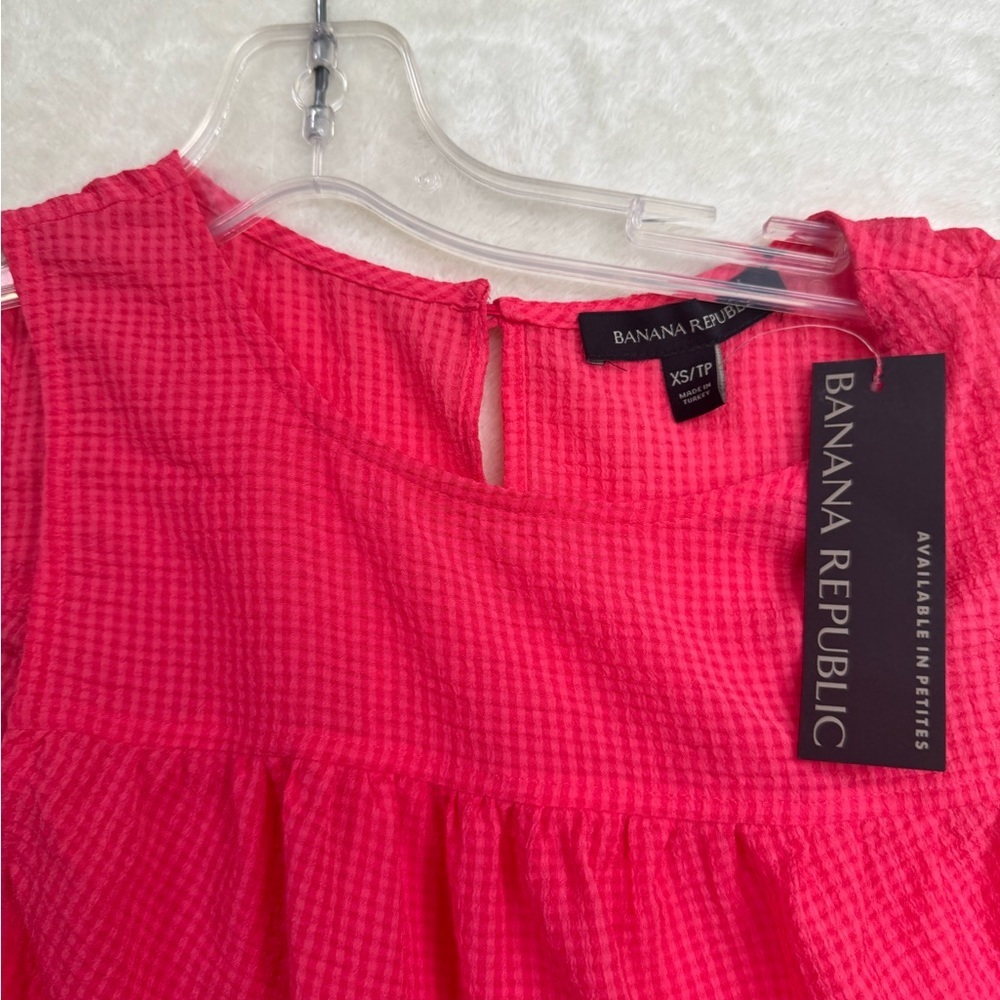Banana Republic NEW Baby Doll Tiered Swing Top Boho Blouse Textured Lightweight - Picture 6 of 16